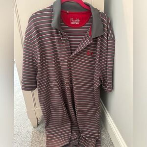 Men’s Gray, White, Red Under Armour Polo
